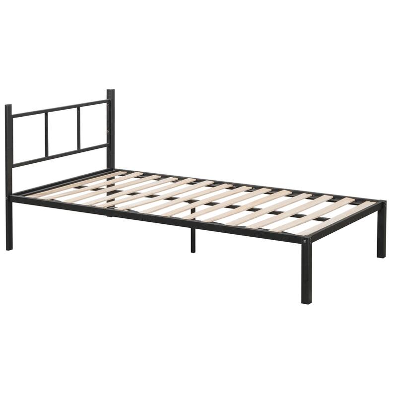 Twin Metal Triple Bunk Bed with Vent Board,Separatable into Three Beds