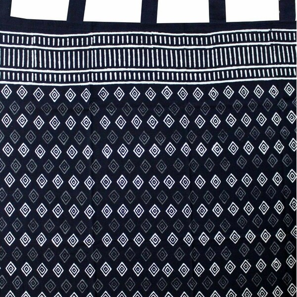 Cotton Tab Top Linen Curtain Panel Black Curtain Single Floral Curtain 88 inches - 44 x 88 inches. Opens flyout.