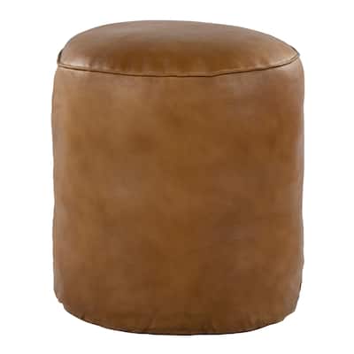 Carbon Loft Najah Round Leather Pouf