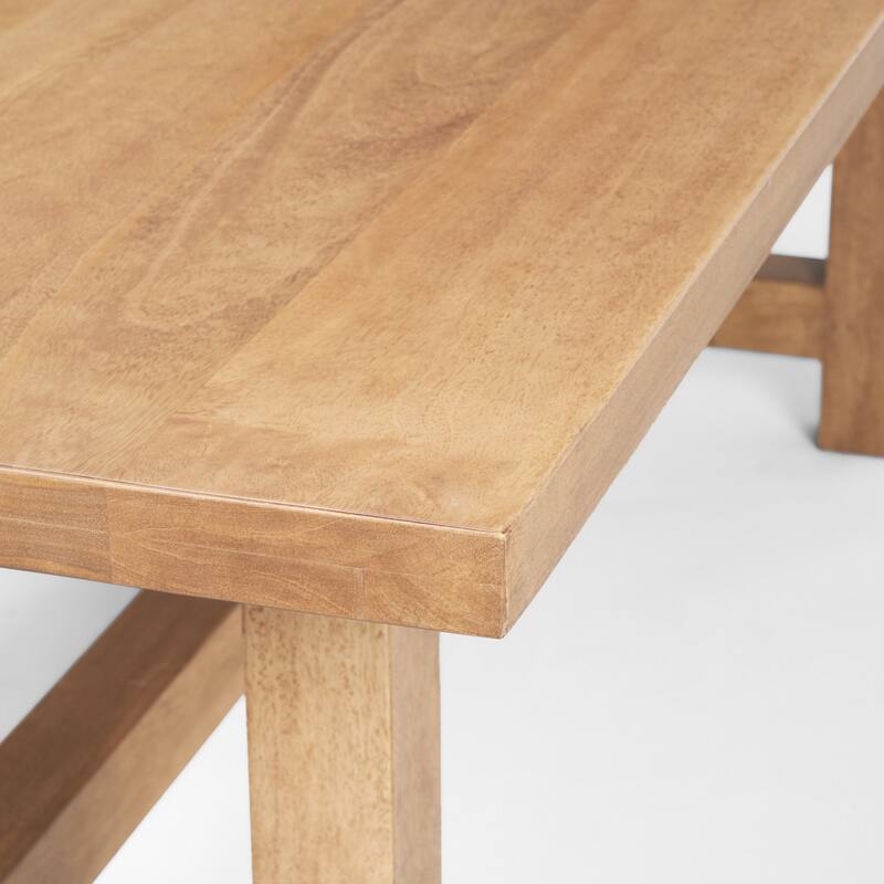 Suke 84" Rectangular Wood Trestle Dining Table - 84.0L x 42.0W x 30.0H