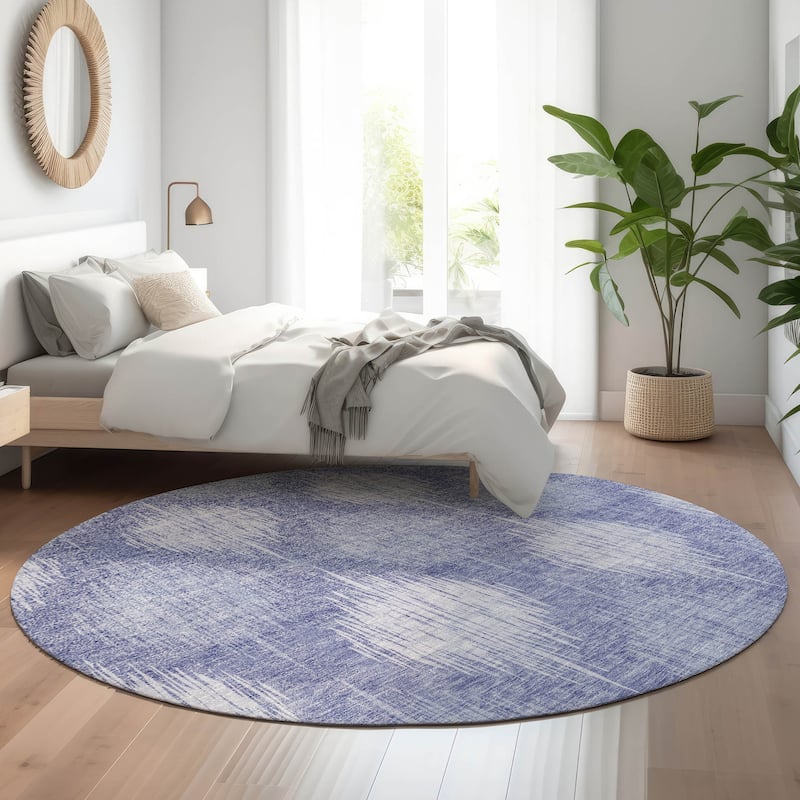 Premium Washable Super Soft Abstract Ombre Mayfield Rug - Denim - 8' x 8'