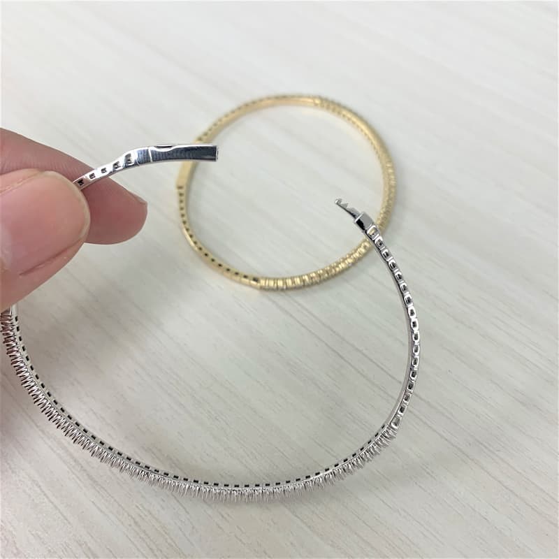 Joelle Collection Diamond Bangle 1 CT TDW Flexible Bracelet 14K Gold