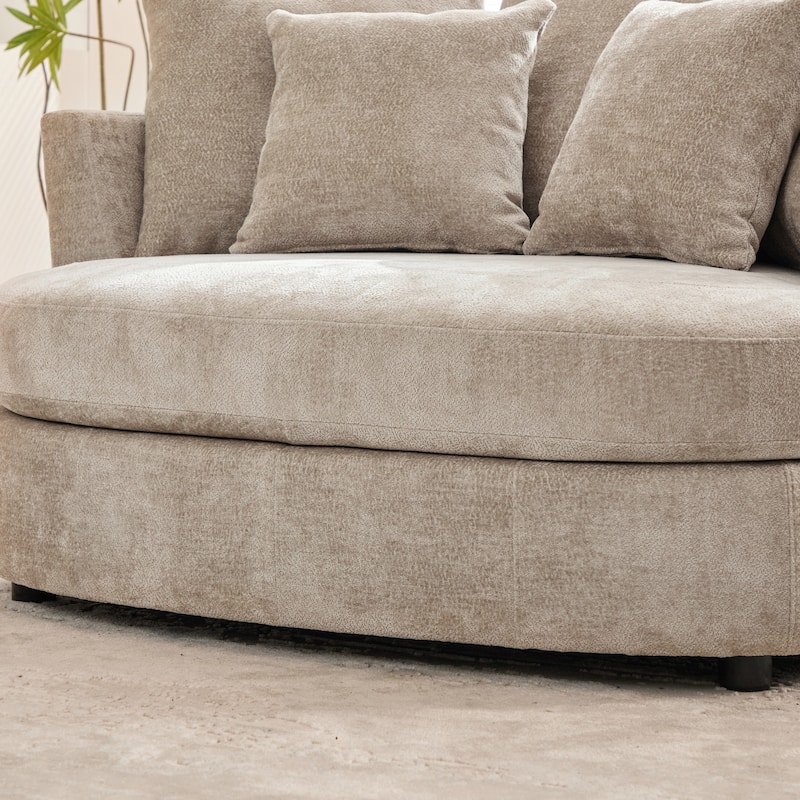 55.1" W Accent Barrel Chair,Modern Oversized Sofa Chair with 5 Pillows