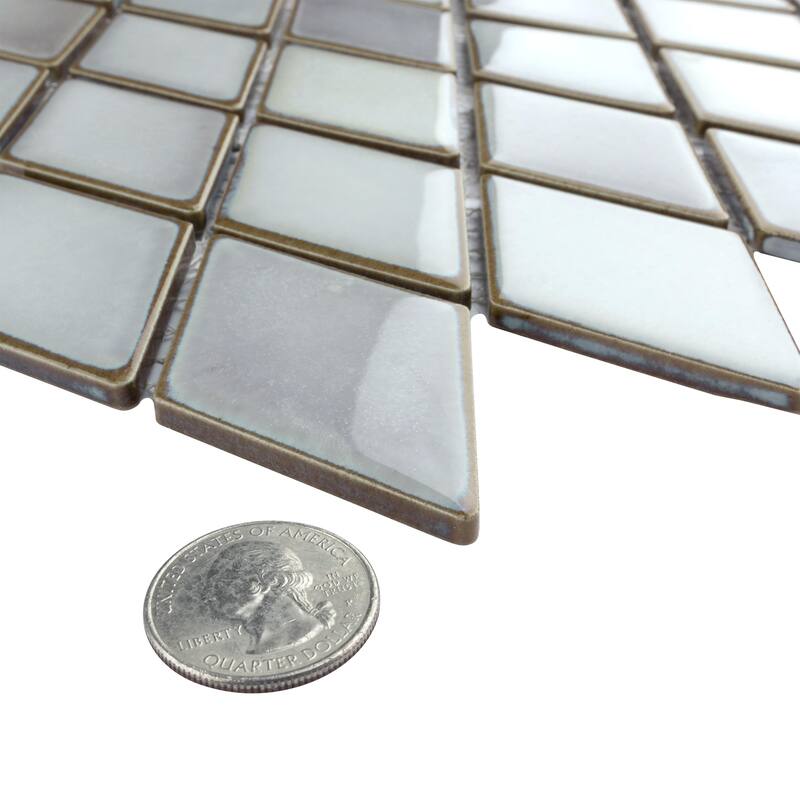 Merola Tile Hudson Kite Grey Eye 10-1/8" x 11-3/4" Porcelain Mosaic Floor and Wall Tile