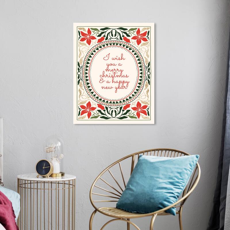 Wynwood Studio Canvas Holiday and Seasonal A Christmas Wish from us Red Glam Wall Art Canvas Print - 20 x 24