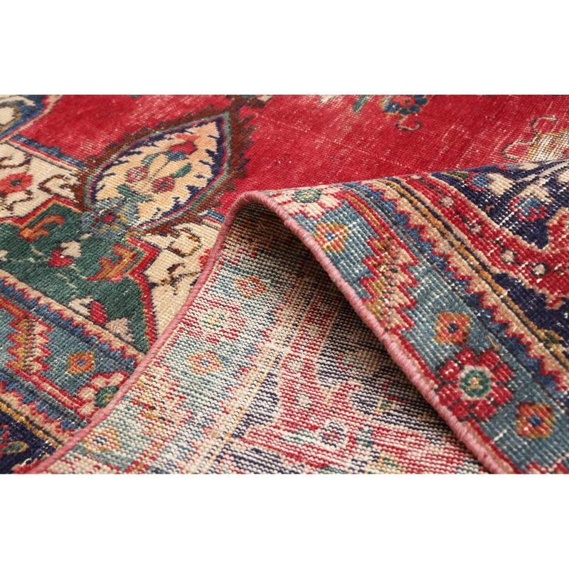 ECARPETGALLERY Hand-knotted Antalya Vintage Red Wool Rug - 9'2 x 11'9
