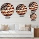 preview thumbnail 4 of 7, Designart 'American Flag' Oversized Global Wall CLock