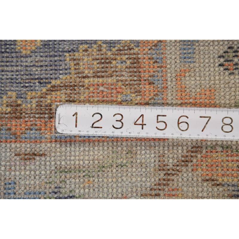 Blue Oushak Oriental Rug Hand-Knotted Transitional Wool Carpet - 4'1"x 5'10"