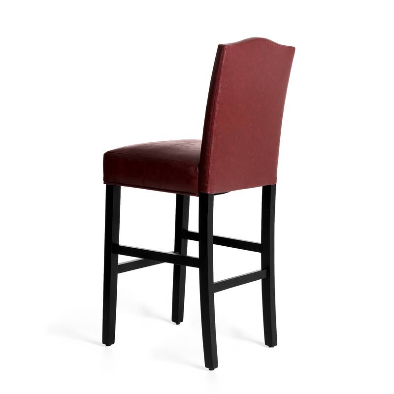 Glitzhome Set of 4 45"H PU Riveted Upholstered Pub/ Bar chairs Bar Stools