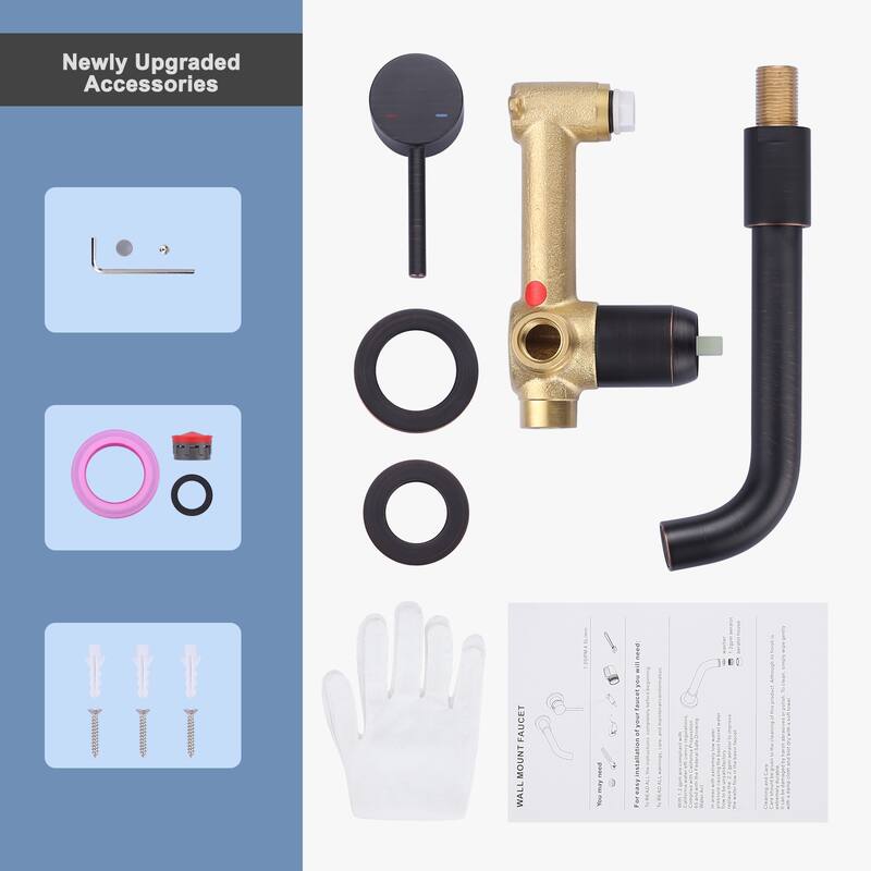 WOWOW Wall Mount Single Handle Bathroom Faucet