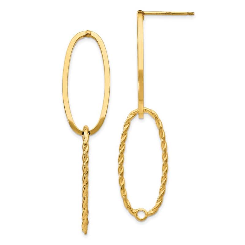 Curata 1.5mm 14k Fancy Sparkle-Cut Versatile Post Earrings