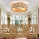 preview thumbnail 11 of 12, 20 Inch Boho Rattan Flush Mount Ceiling Fan with Lights and Remote Control, 6-Speed Reversible Caged Ceiling Fan for Low Profile