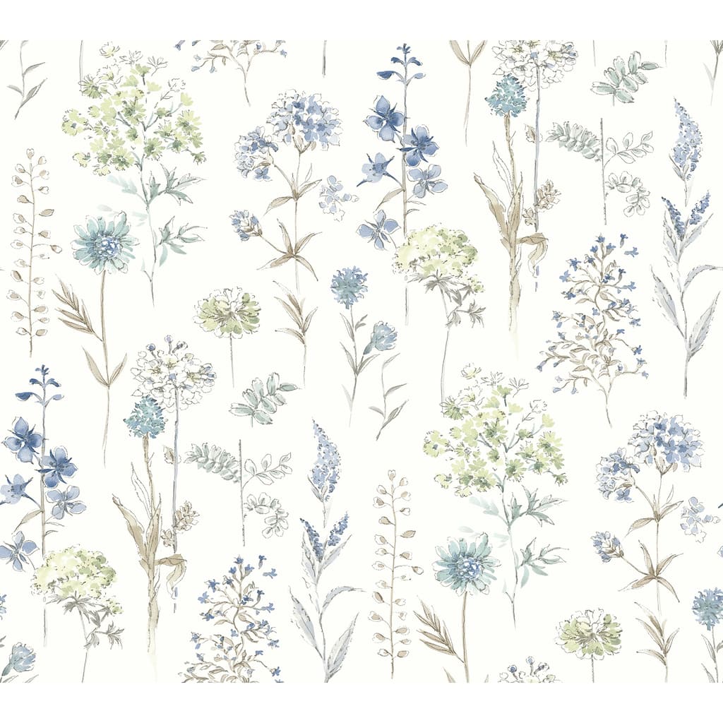 Chesapeake Bergamot Sea Green Wildflower Wallpaper