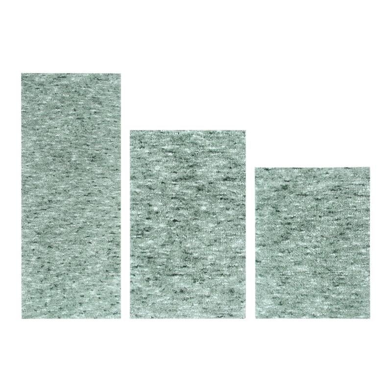 Home Weavers Cloud Comfort 100% Microfiber Bath Rug Set, Water Absorbent Soft Microfiber Shaggy Mat Machine Washable - 3Pc Set