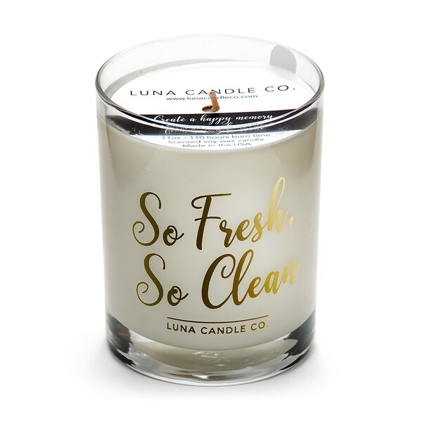 Highly Scented Fresh Linen Soy Candle 11Oz. Hints of Citrus and Amber