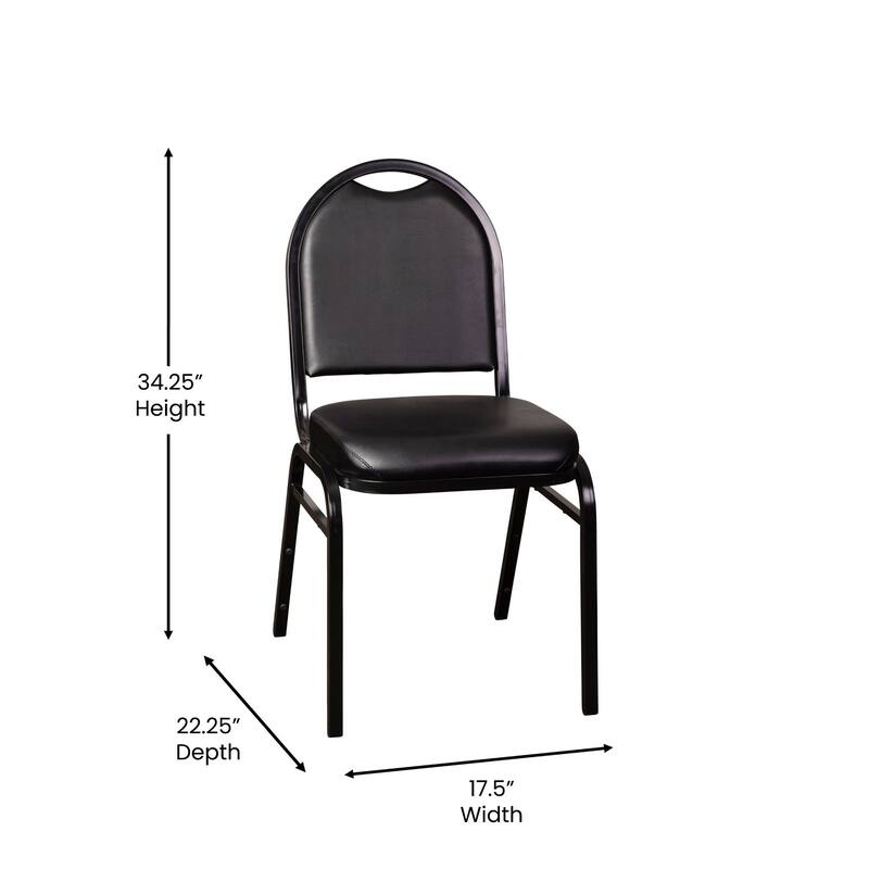 Commercial Dome Back Stacking Banquet Chair with Metal Frame