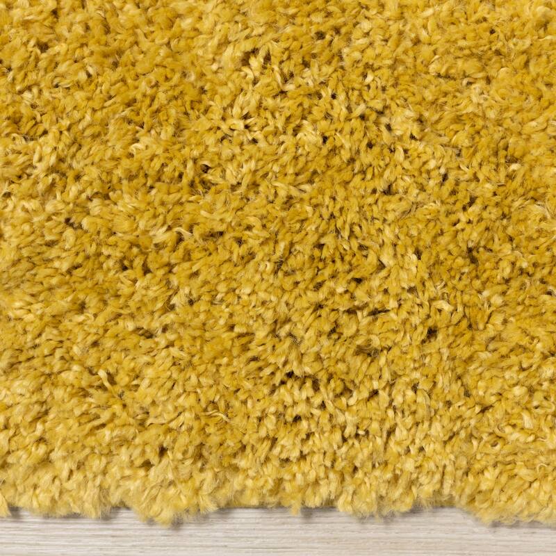 Taylor Collection - Plush Yellow Shag Area Rug