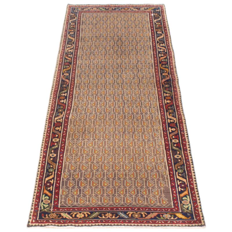ECARPETGALLERY Hand-knotted Andelz Grey Wool Rug - 3'5 x 9'1
