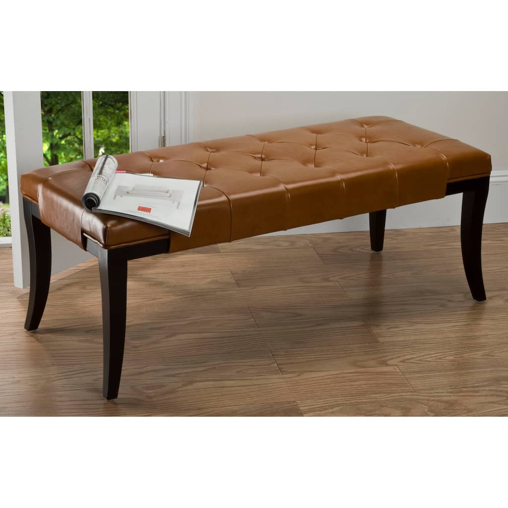 SAFAVIEH Missy Bicast Leather Saddle Bench - 47" x 20" x 18" - 47Wx20Dx18H