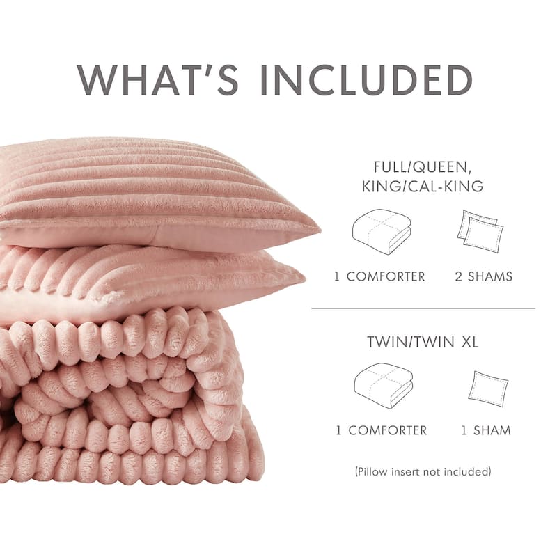 Chelsea Square Avril Fluffy Ribbed Plush Comforter Set