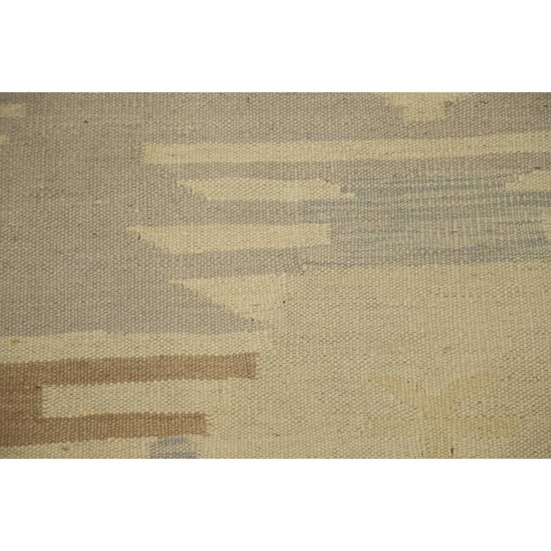 Hand Woven Oriental 100% Wool Carpet Southwestern Tribal Greys & Charcoal Kilim Area Rug - 4' 9'' X 3' 2''