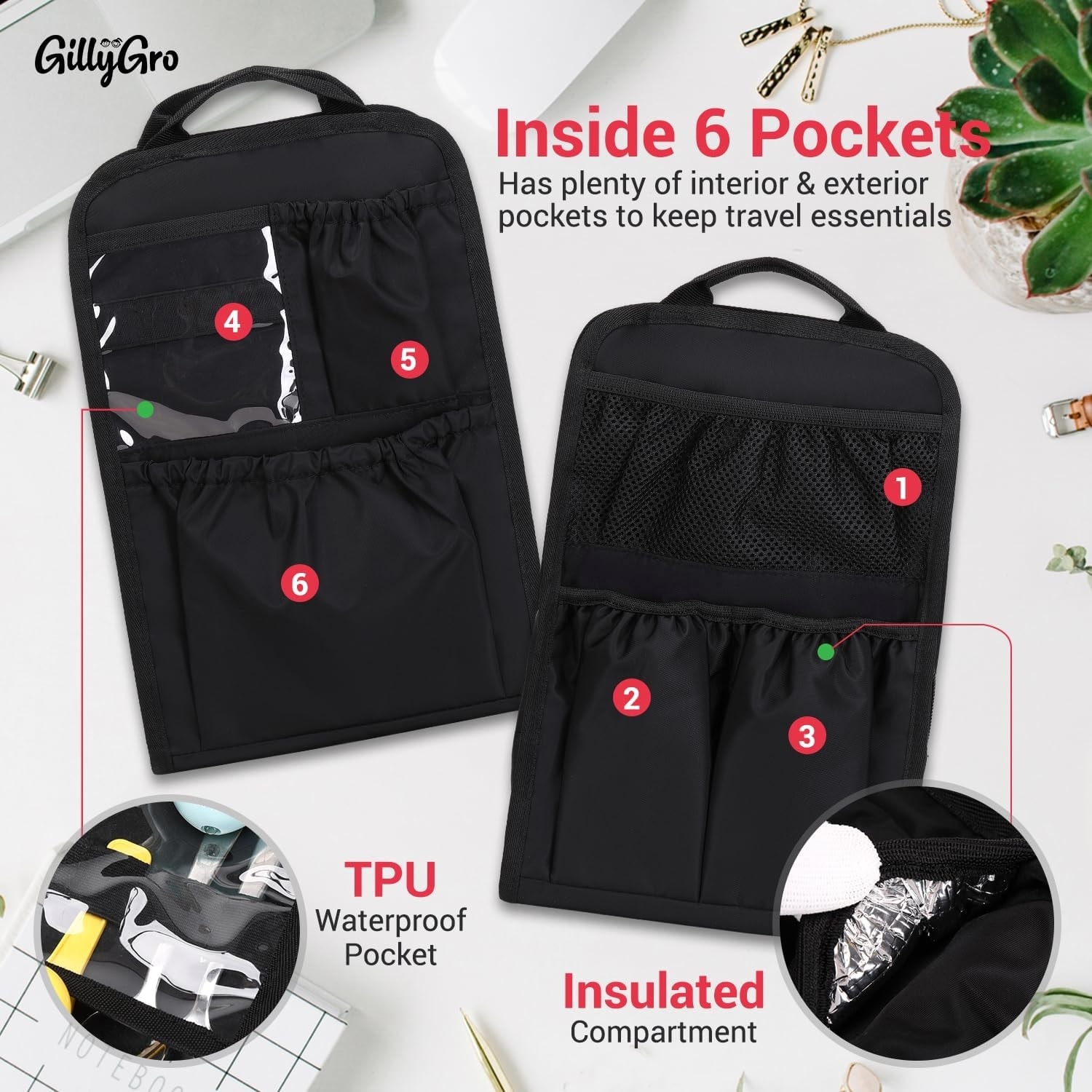 GillyGro Vertical Backpack Organizer Insert for Tote Bag%2C Purse%2C School Bookbag