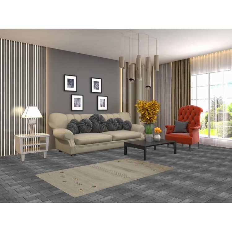 Hand Knotted Oriental 100% Wool Carpet Tribal Tribal Green Gabbeh Area Rug - 5' 0'' X 3' 0''