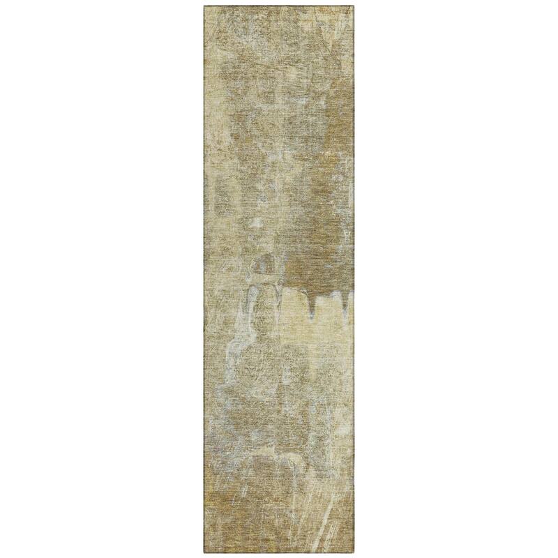 Machine Washable Indoor/ Outdoor Abstract Modern Chantille Rug