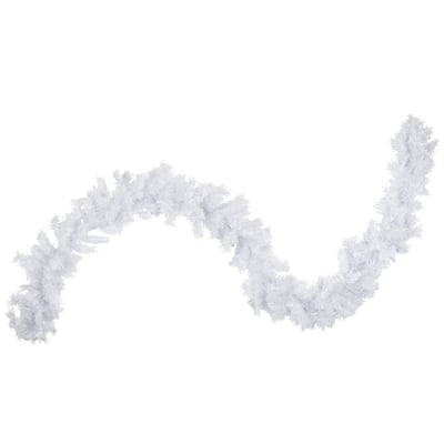 9' x 10" Icy White Iridescent Spruce Artificial Christmas Garl - Unlit