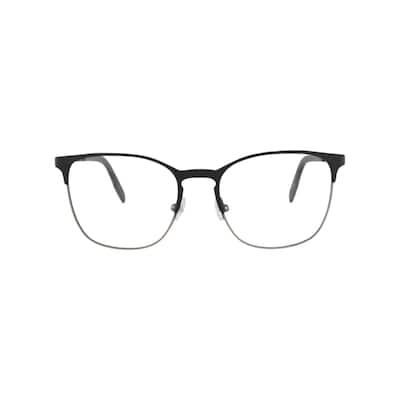 Maui Jim Square-Frame Stainless Steel Optical Frames, Transparent Lens, Black/Grey Frame