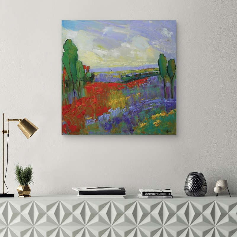 Poppy Field Valley by Alexi Fine Canvas Art Print