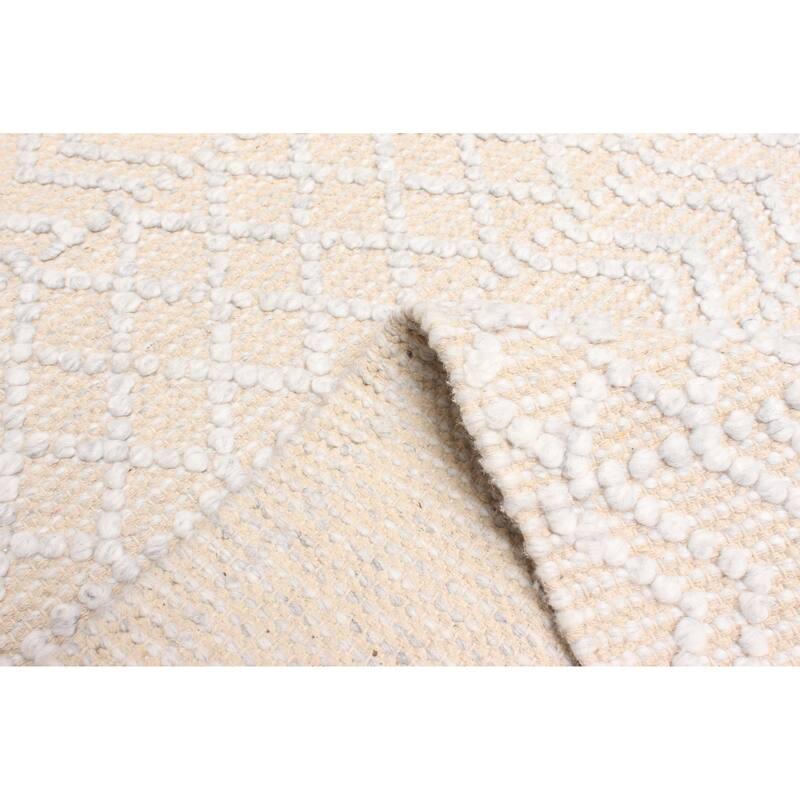 ECARPETGALLERY Braid weave Sienna Light Grey Wool Rug - 5'2 x 7'2