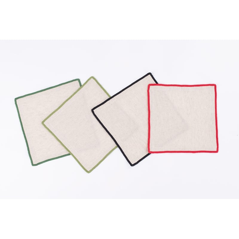 Clara, Linen Blend, Cocktail Napkin Set (Set of 4)