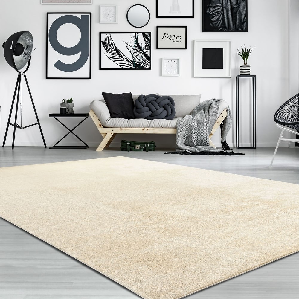 Soft Washable Area Rug with Anti-Slip Backing in solid Colors