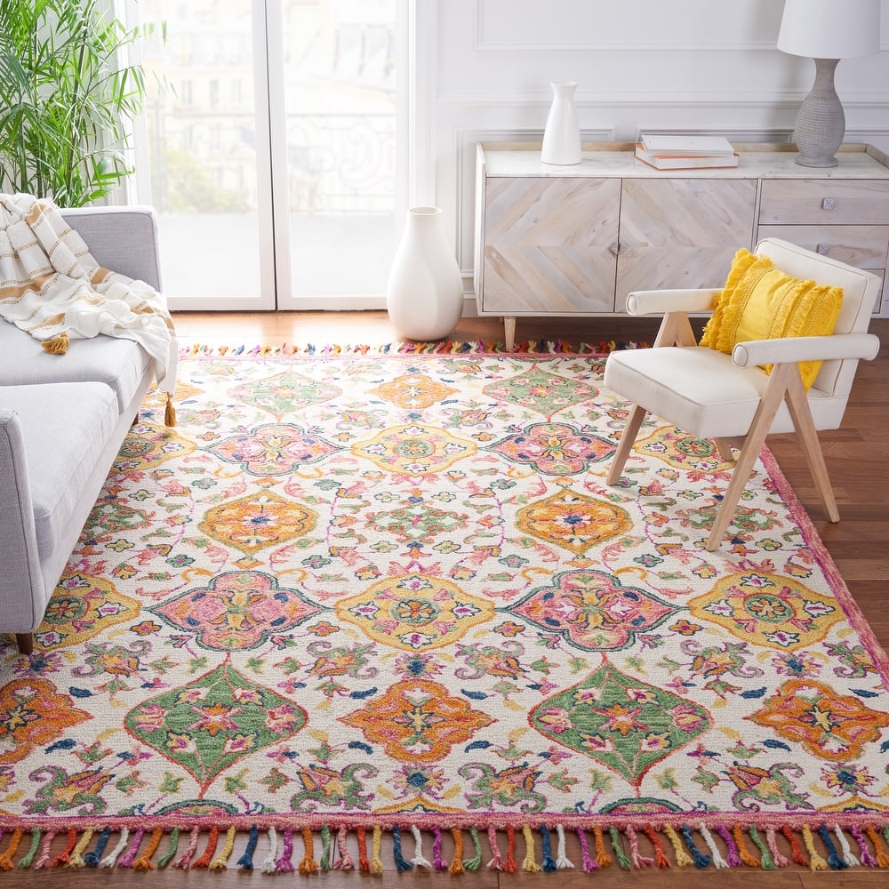 SAFAVIEH Handmade Blossom Amke Modern Floral Wool Rug