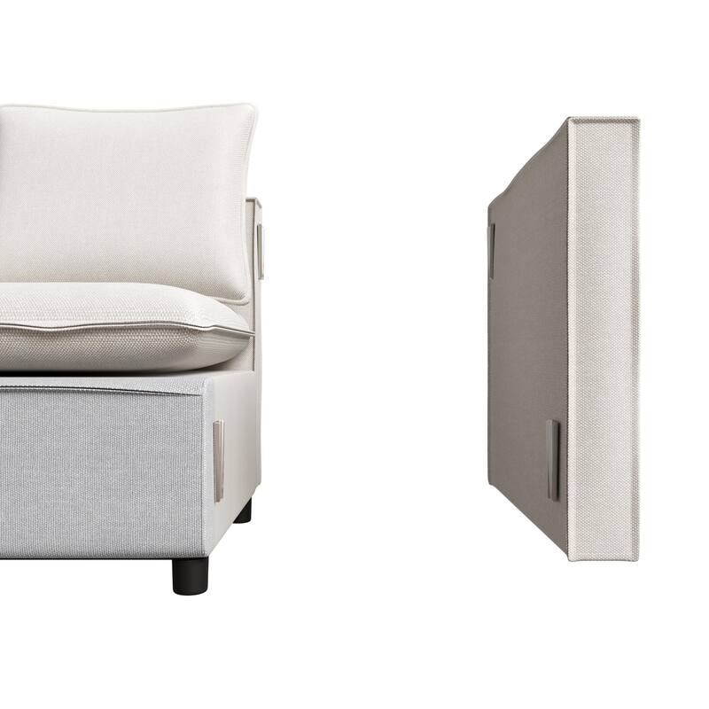 Linen Fabric Single Sofa Chair, Comfy Upholstered Reading Armchair, Modern Decorative Chair for Bedroom, Reading Room