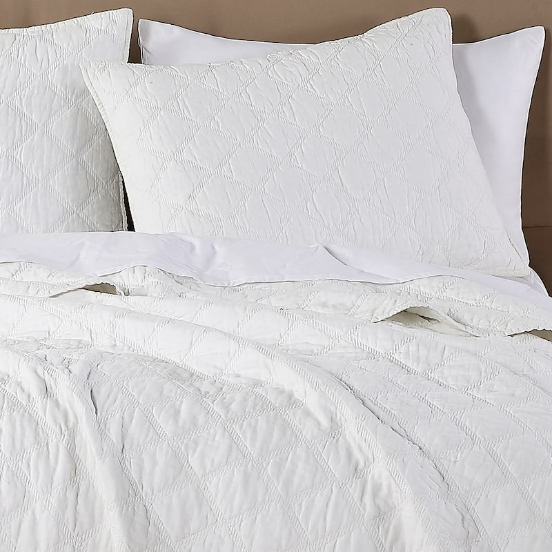 Anne Klein 100% Cotton Diamond Quilt Set