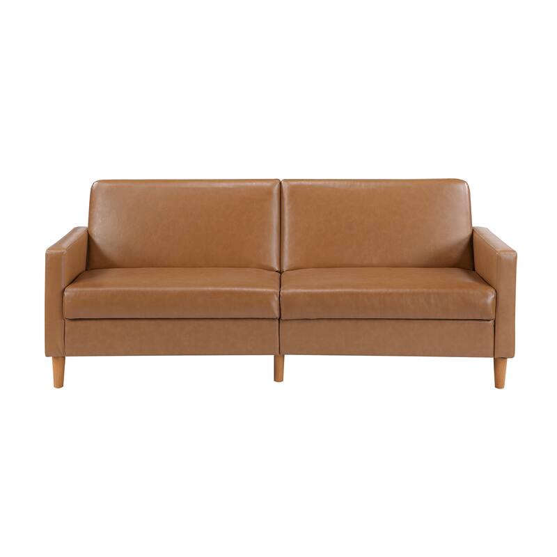 Fremont & Park Fitz 79" Faux Leather Elegant Lounger - Drop-down Back Mechanism