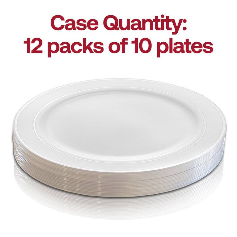 Shiny Round Edge Rim Disposable Plastic Plate Packs - Party Supplies
