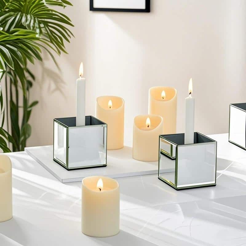 Modern Mirrored Square Vase (Set of 6)