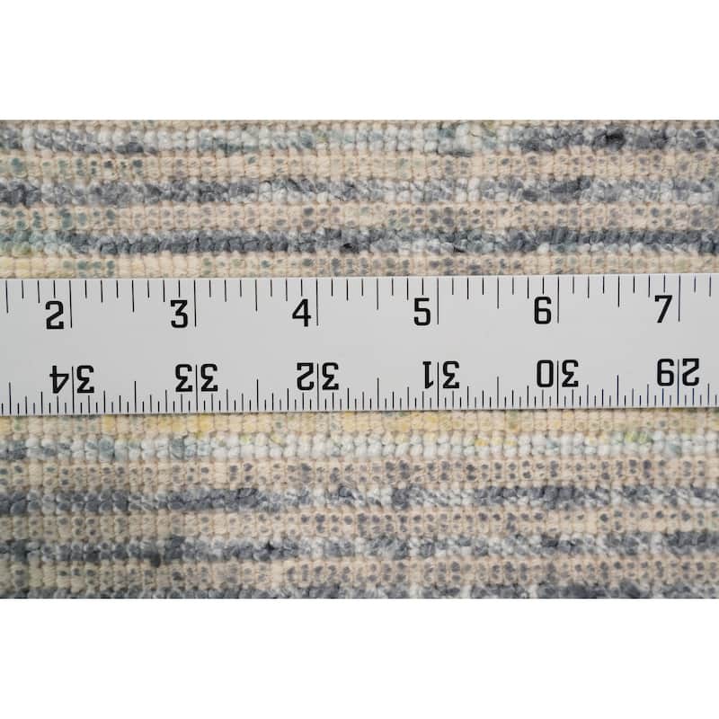 Hand Knotted Oriental Viscose Silk Carpet Modern All-Over Yellow & Gold Abstract Area Rug - 4' 0'' X 2' 0''