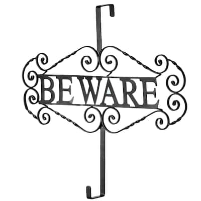 National Tree Company Halloween "Beware" Wreath Hanger, 16 Inches - 16 in