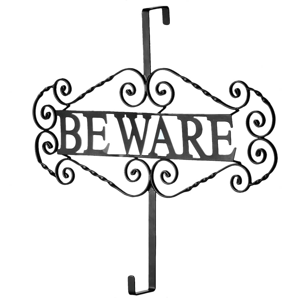 National Tree Company Halloween "Beware" Wreath Hanger, 16 Inches - 16 in