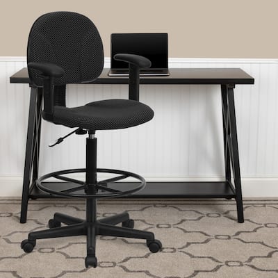 Fabric Drafting Chair with Arms (Cylinders: 22.5''-27''H or 26''-30.5''H)