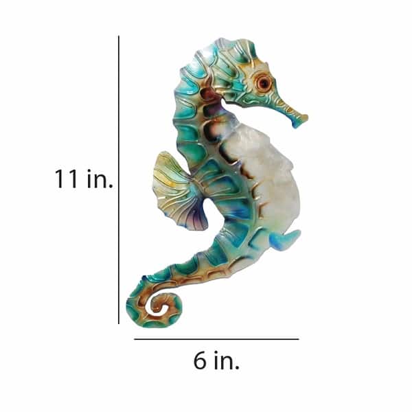 Handmade Wall Seahorse Blue and Pearl (Philippines) - 1 x 6 x 11