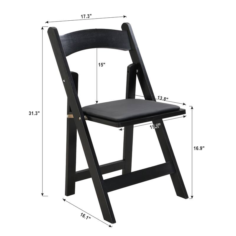 Upholstered folding chair, space saving,,easy to carry, 4PCS, cushion, shelf
