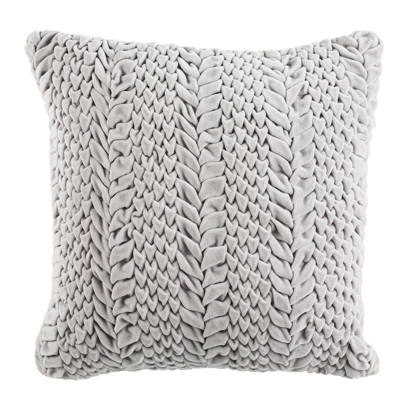SAFAVIEH Neslihan Ruched Grey 20-inch Decorative Pillow