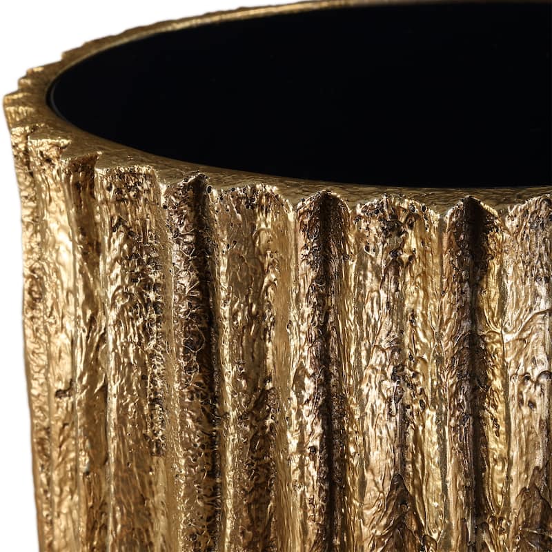Drink Table with Black Glass Top - 22.5" - Antique Gold