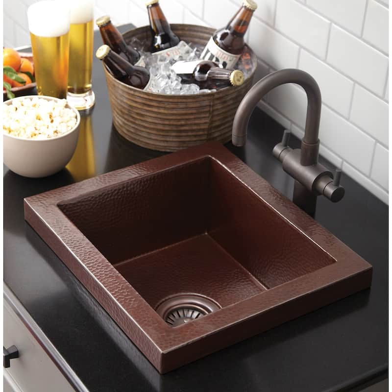 Native Trails Manhattan 17" x 15" Single Basin Drop In 16-Gauge Copper