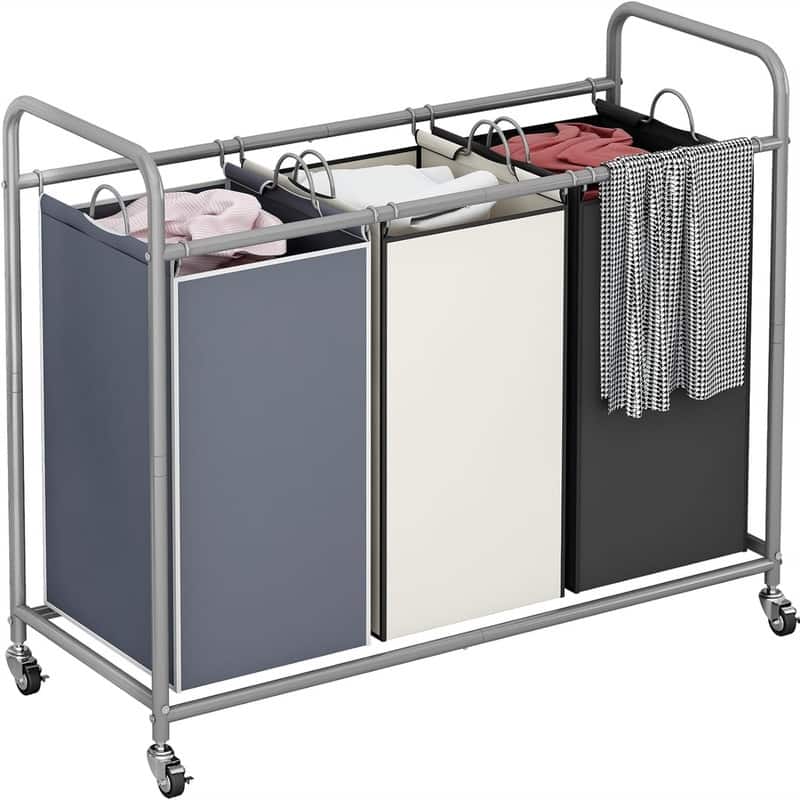 3Bag Laundry Basket Hamper Laundry - 33.46"L x 15.75"W x 32.68"H - Assorted